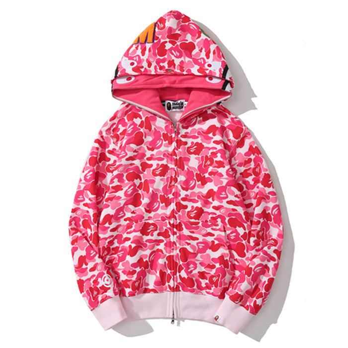 BAPE Double-hat Big ABC Camo Shark Hoodie - image 4