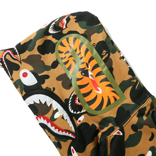 BAPE Colorblock Camo Shark Zipper Hoodie - image 5