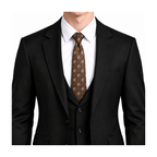 Louis Vuitton Style Men's Floral Monogram Silk Tie - Model Main Image