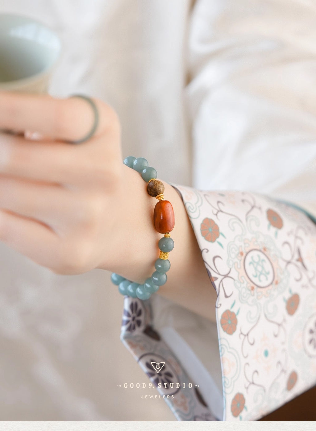 Pandora Blue Water Jadeite Bracelet - Mixed Gemstone Design