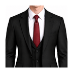 Prada Style Men's Minimal Logo Silk Tie - Model Main Image