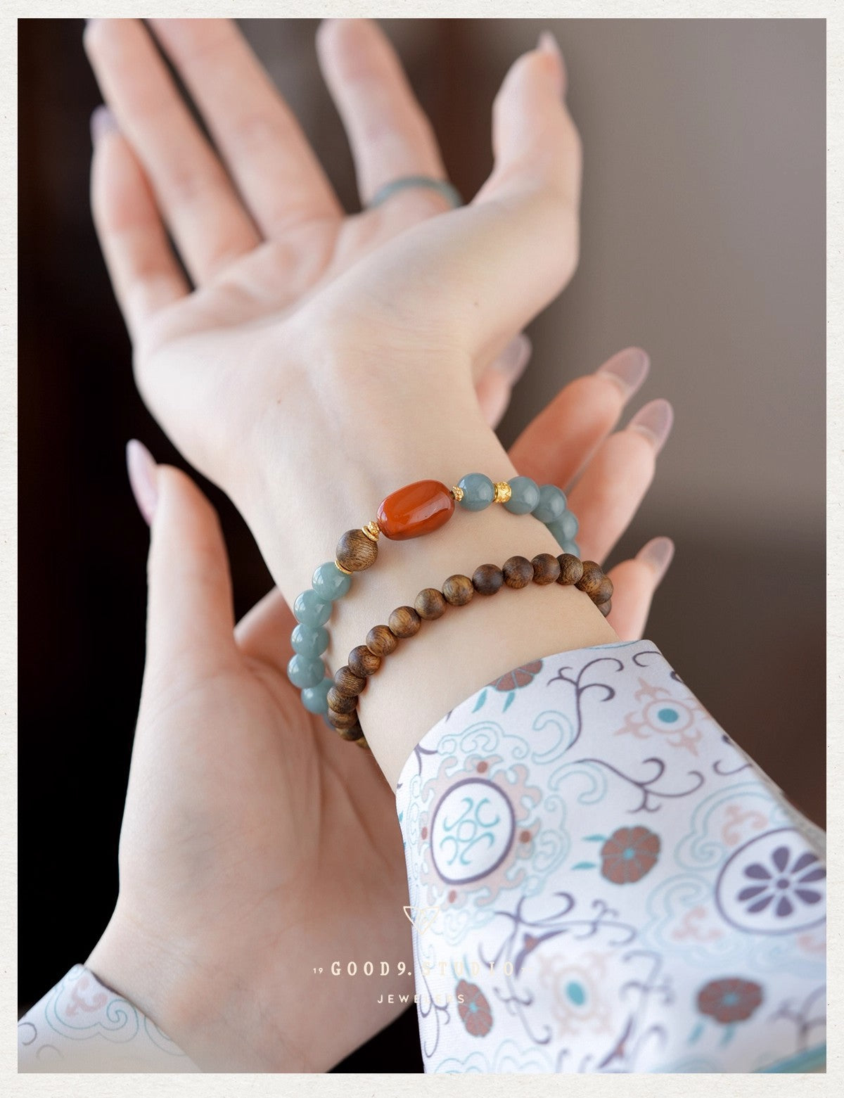 Pandora Blue Water Jadeite Bracelet - Mixed Gemstone Design