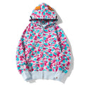 BAPE Miami City Pink Blue Camo Shark Hoodie product image