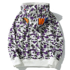 BAPE Purple Camo Shark Zipper Double Hoodie - image 2