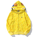 BAPE Yellow Camo Shark Zip Hoodie product image