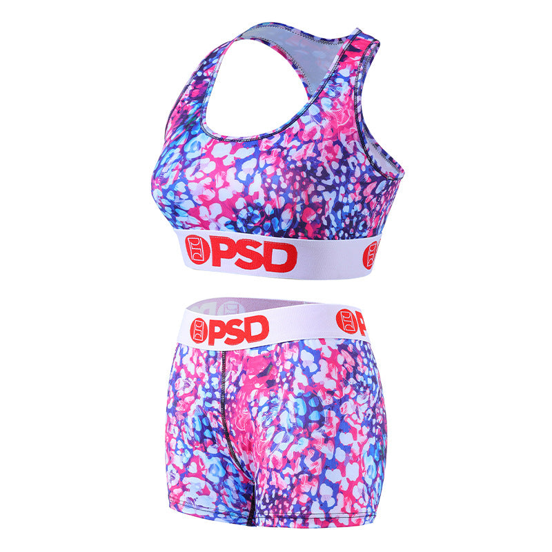 PSD Style Pink Blue Abstract Women's Athletic Set - detail view 2