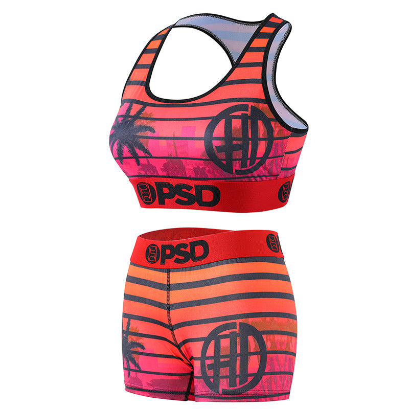 PSD Style Sunset Stripe Women's Athletic Set - detail view 2