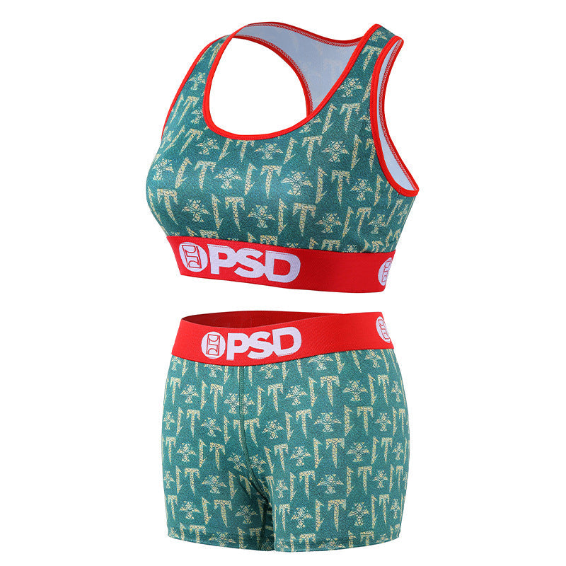 PSD Style Green Monogram Women's Athletic Set - detail view 2