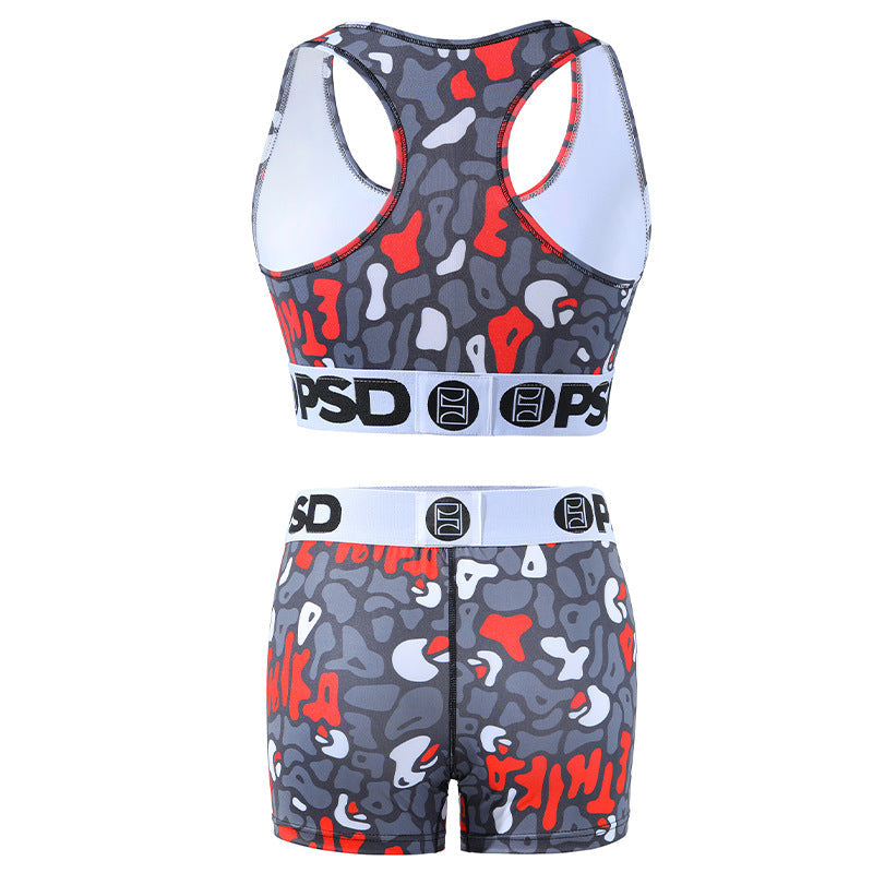 PSD Style Grey Red Graffiti Women's Athletic Set - detail view 3