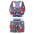 PSD Style Grey Red Graffiti Women's Athletic Set - detail view 4