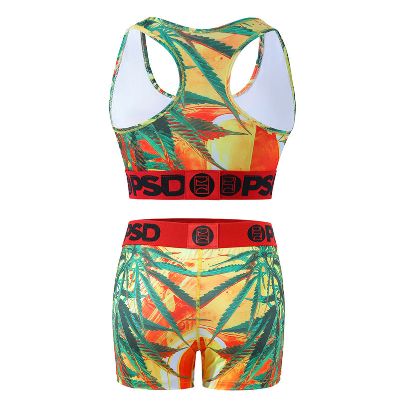 PSD Style Tropical Palm Women's Athletic Set - detail view 3