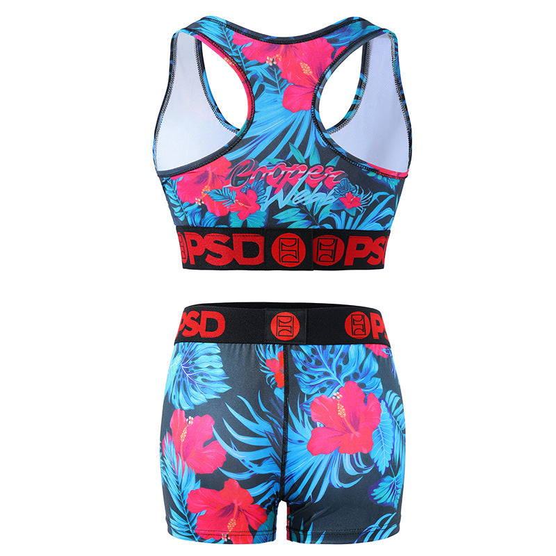 PSD Style Tropical Floral Women's Athletic Set - detail view 3