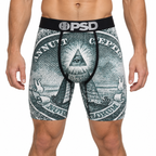 PSD Style Pyramid Money Graphic Long-Leg Boxer Briefs front model view