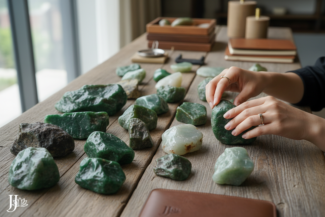 玉石原料精选过程