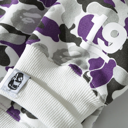 BAPE Purple Camo Shark Zipper Double Hoodie - image 8