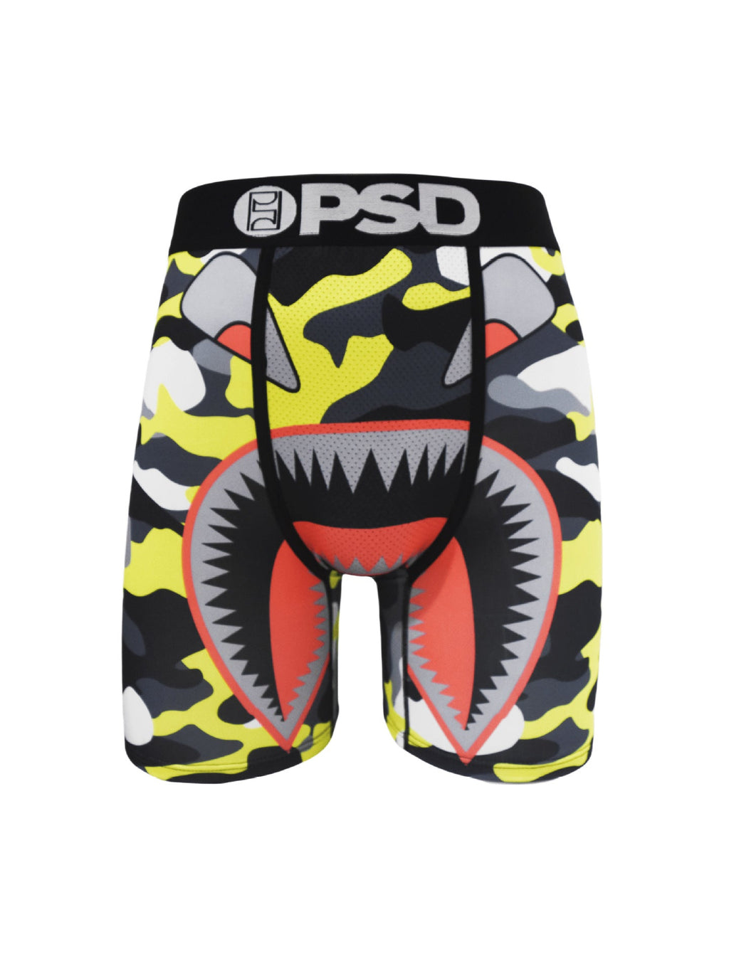 PSD Style Yellow Camo Shark Graphic Boxer Briefs