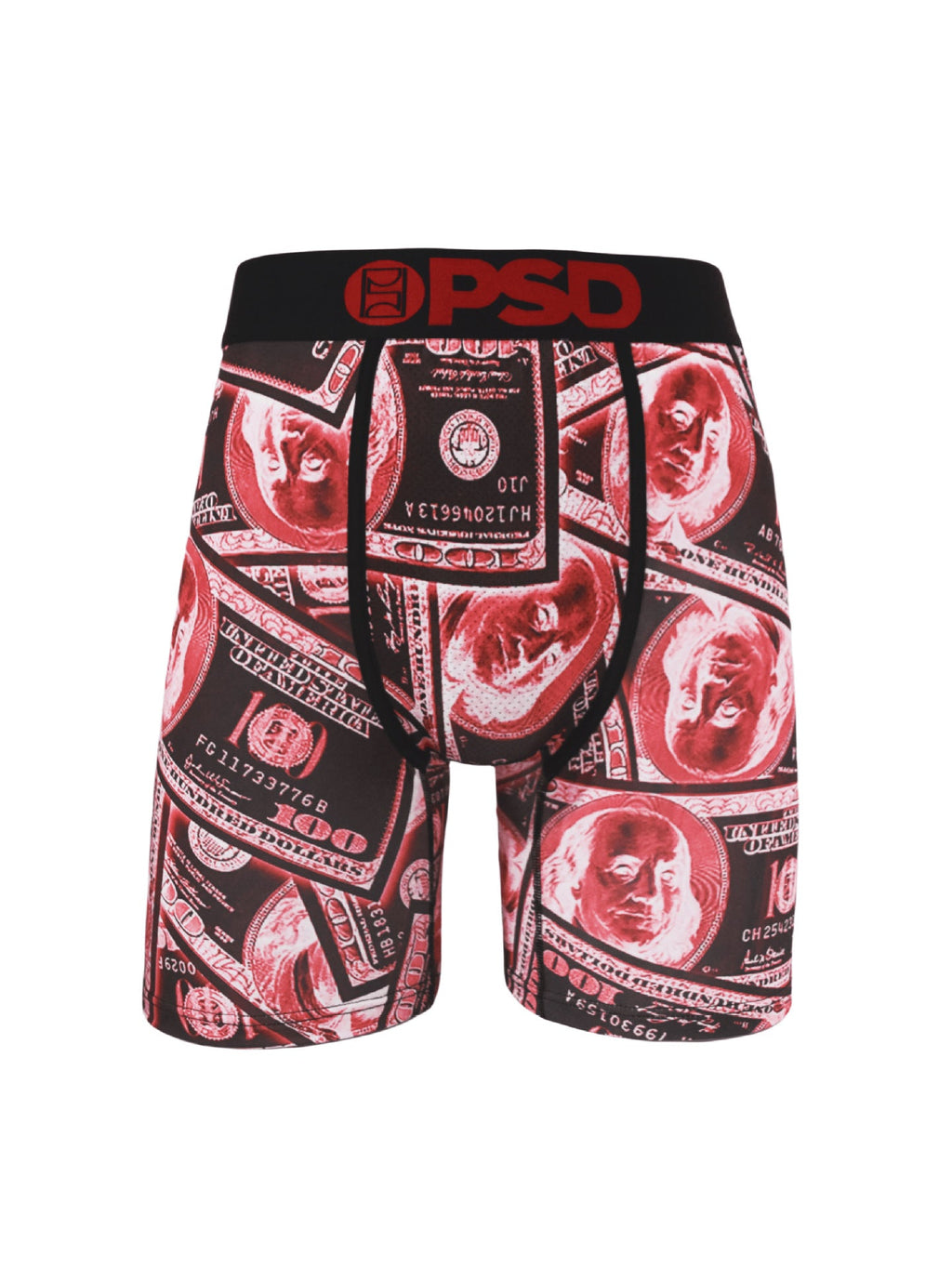 PSD Style Red Money Print Long-Leg Boxer Briefs