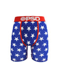 PSD Style Blue Star Print Long-Leg Boxer Briefs