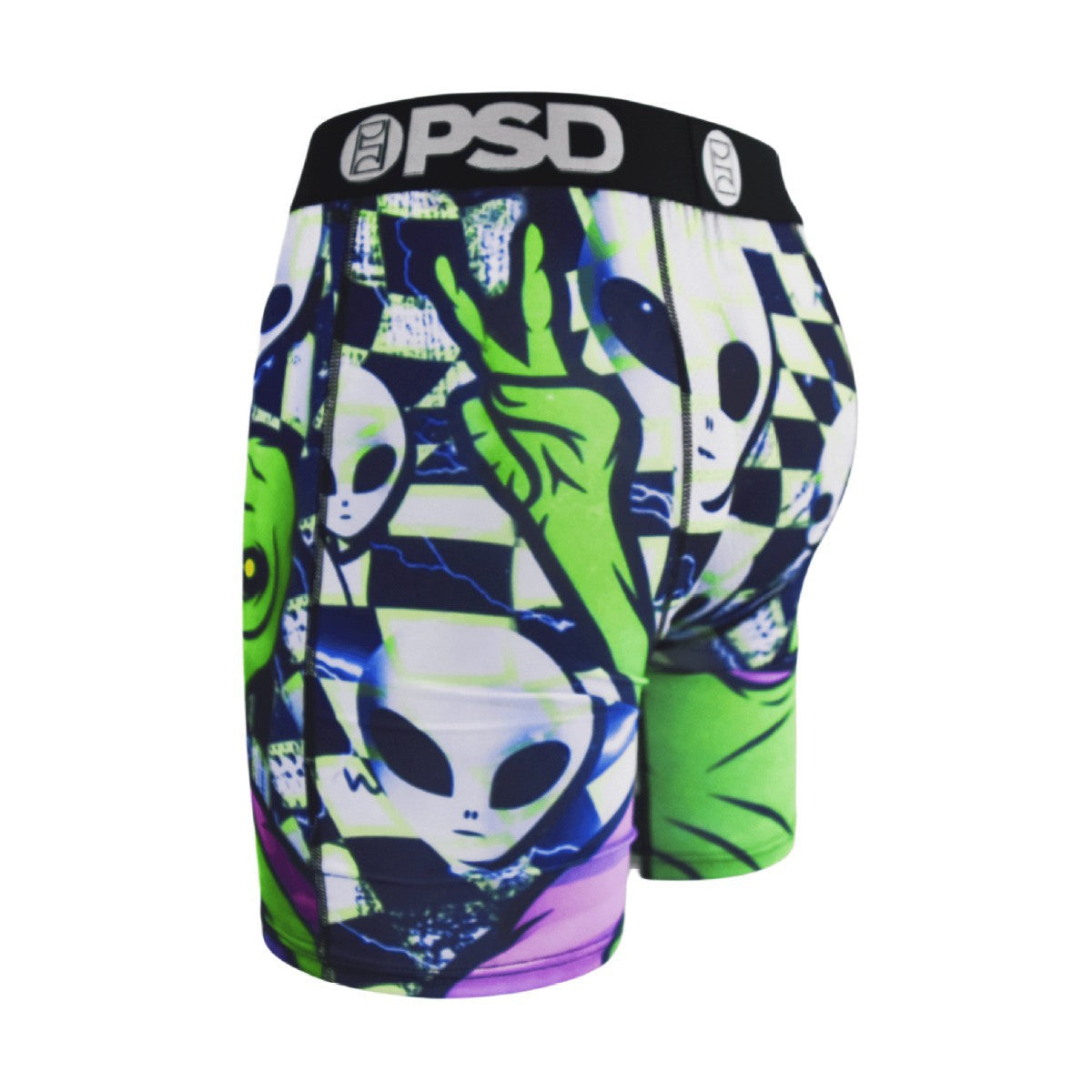 PSD Style Green Alien Graphic Long-Leg Boxer Briefs product detail