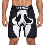 PSD Style Black Ghost Graphic Long-Leg Boxer Briefs front model view