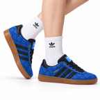Gazelle Blue GG Monogram Low-Top Sneakers