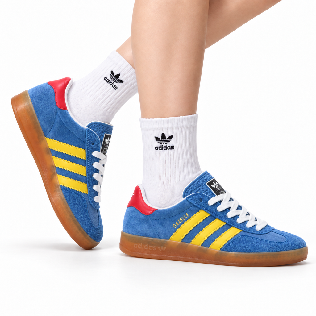 adidas x Gucci Gazelle Blue Yellow Sneakers