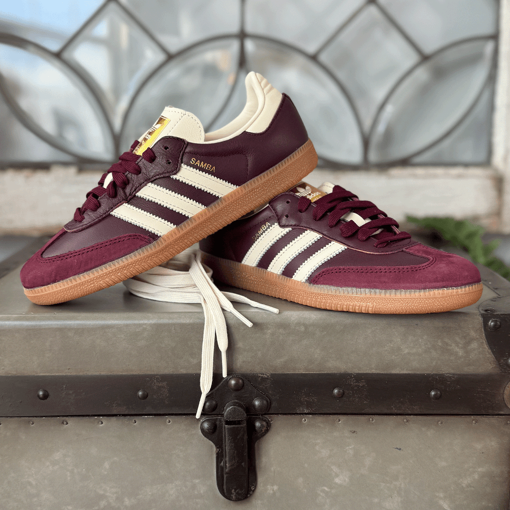 adidas Samba OG Maroon Gold Metallic Women's product image 6