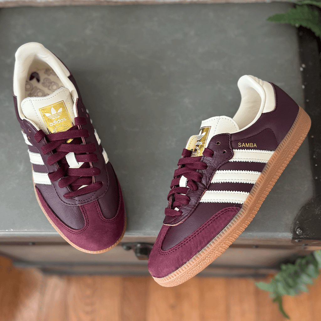 adidas Samba OG Maroon Gold Metallic Women's product image 3