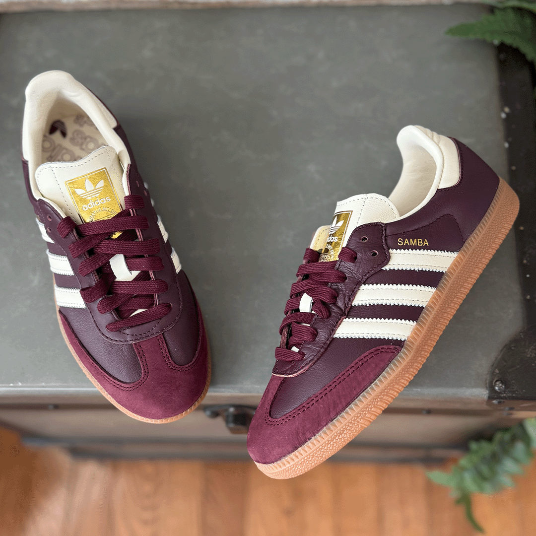 adidas Samba OG Maroon Gold Metallic Women's product image 3