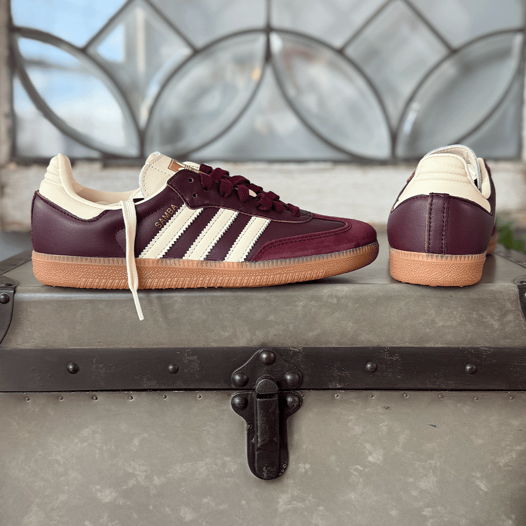 adidas Samba OG Maroon Gold Metallic Women's product image 2