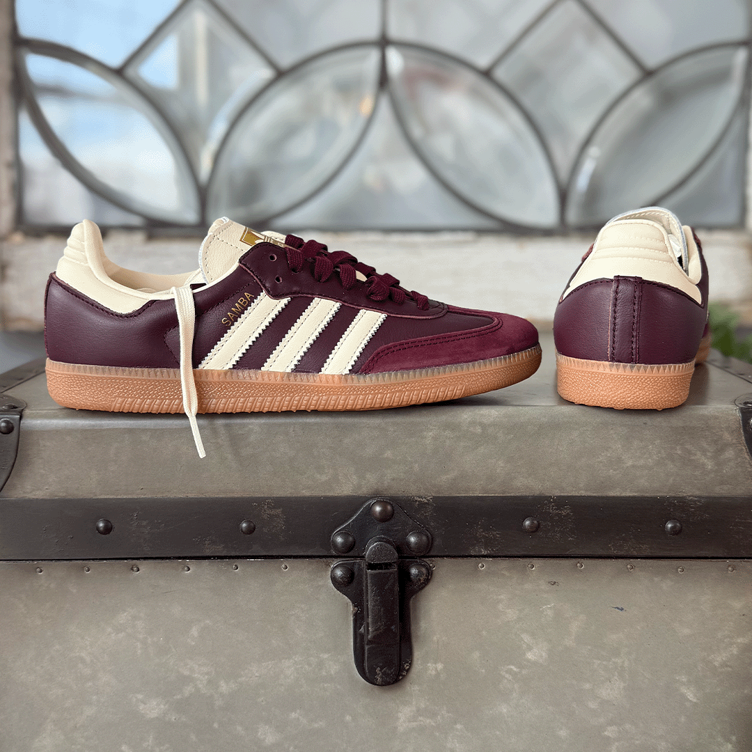 adidas Samba OG Maroon Gold Metallic Women's product image 2