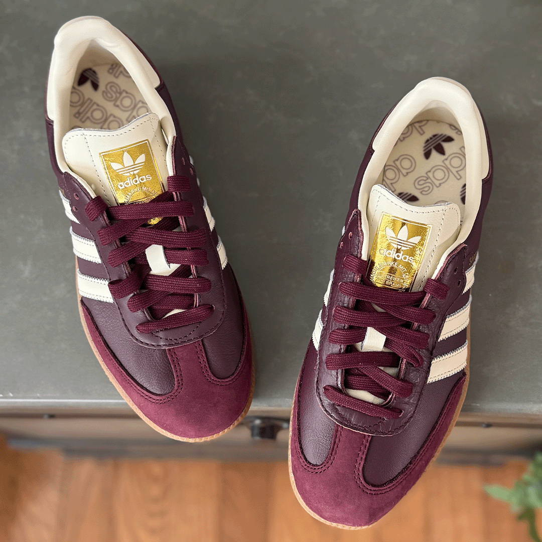adidas Samba OG Maroon Gold Metallic Women's product image 5