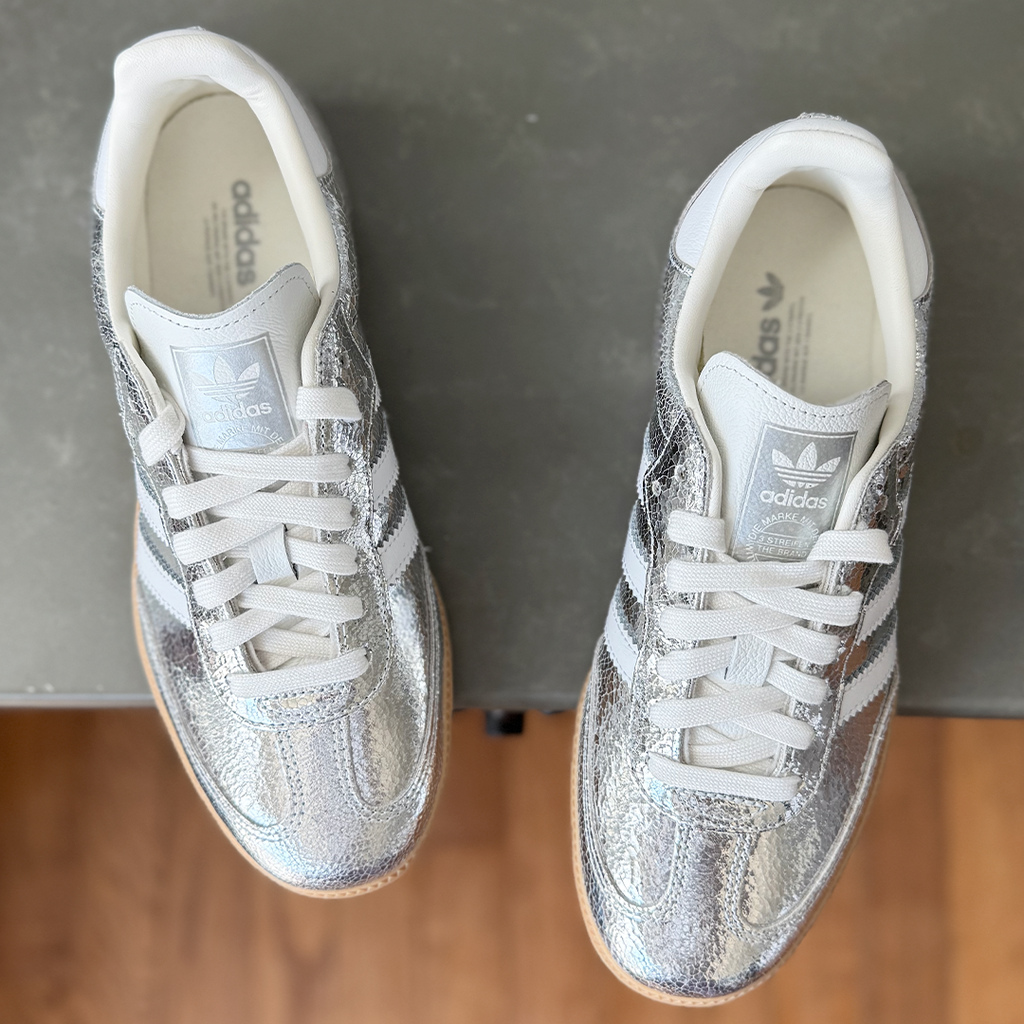 adidas Samba OG Silver Metallic Cracked Leather Women's product image 4