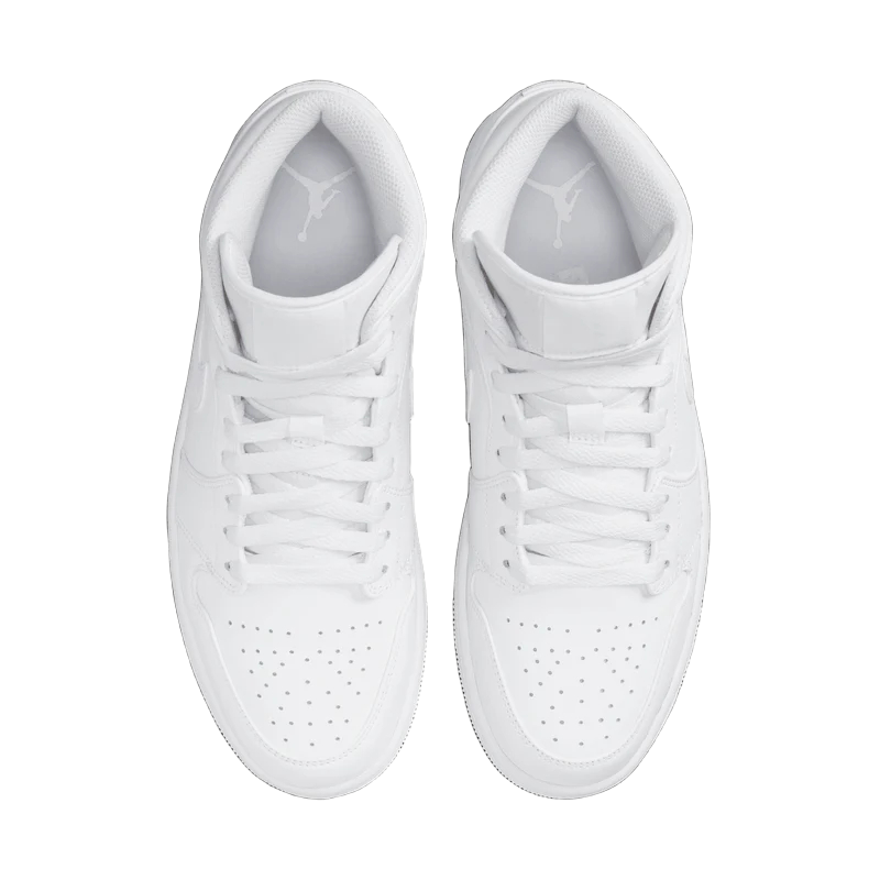 Mens Air Jordan 1 Mid Triple White