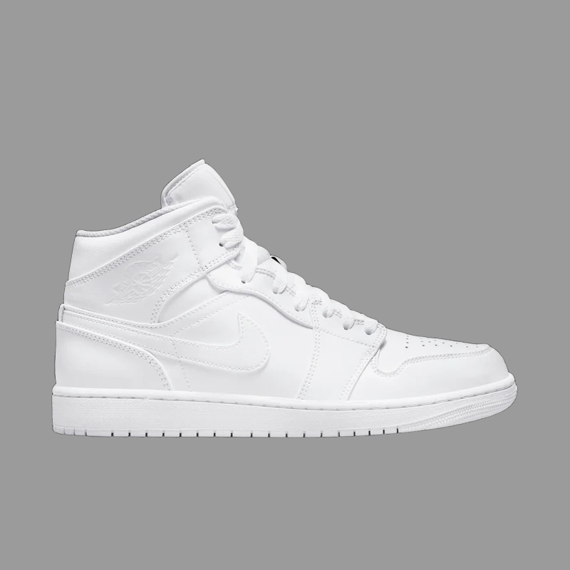 Mens Air Jordan 1 Mid Triple White