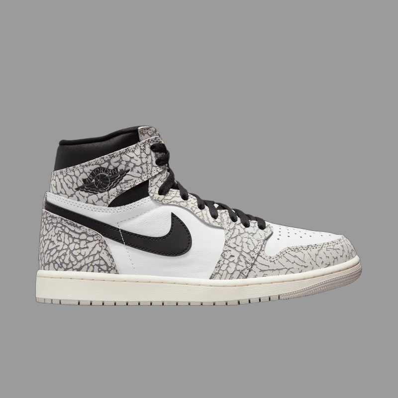 Mens Air Jordan 1 Retro High OG White Cement