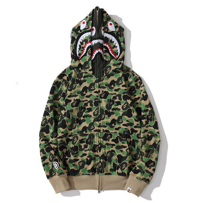 BAPE Double-hat Big ABC Camo Shark Hoodie - image 8