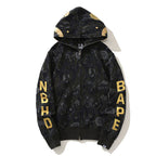 Bape Black Gold Shark Camouflage Hoodies - image 1