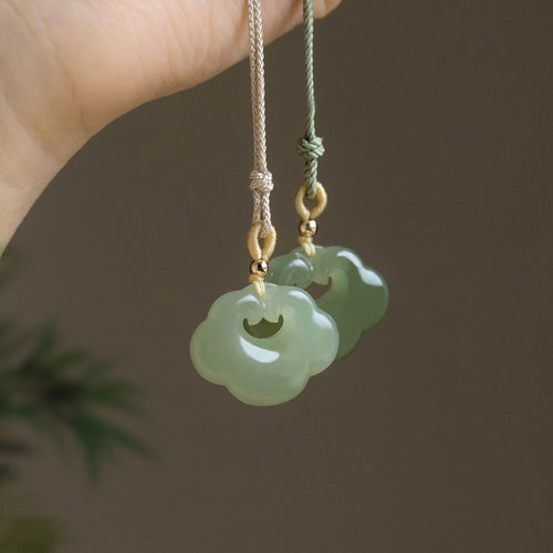 Natural Hetian Jade Ruyi Peace Lock Pendant