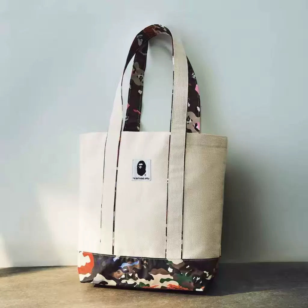 BAPE Camo Large Capacity Canvas Tote Bag - Colorblock New Season Tote Bag - View 1