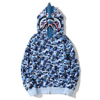BAPE Double-hat Big ABC Camo Shark Hoodie - image 2