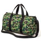 BAPE Camo Water-resistant Gym Duffel Bag - Green Camo Round Duffel Gym Bag - View 1