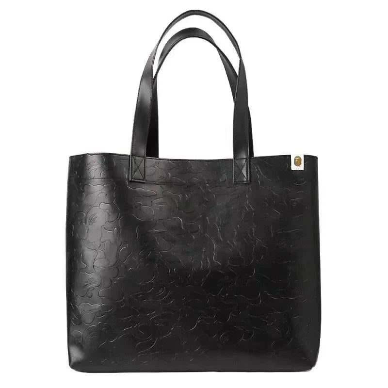 BAPE PU Leather Large Capacity Tote Bag - Embossed Crossbody Bag - View 1