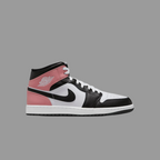 Air Jordan 1 Mid Mens Lifestyle Shoe - White/Rust Pink/Black