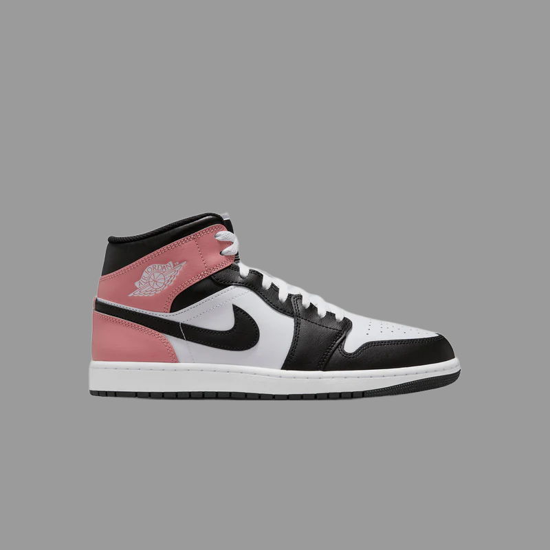 Air Jordan 1 Mid Mens Lifestyle Shoe - White/Rust Pink/Black