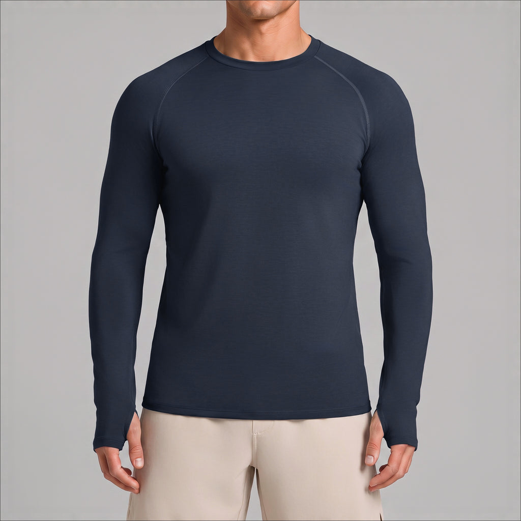 Men's Breathable Long-Sleeve Athletic T-Shirt