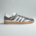 adidas Samba OG Silver Metallic Cracked Leather Women's - Silver Metallic Cracked Leather side view
