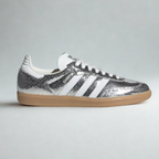 adidas Samba OG Silver Metallic Cracked Leather Women's - Silver Metallic Cracked Leather side view