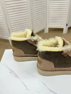 UGG Taupe Shearling-Collar Leather Boots - product view 4