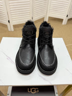 UGG Black Shearling-Collar Leather Boots - product view 2